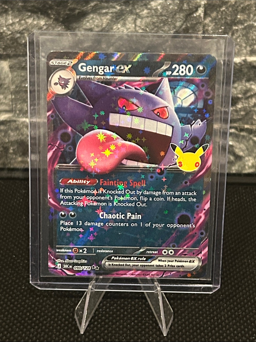 Pokemon Gengar EX 090/128 30th Anniversary Celebrations Collection Holo M/NM